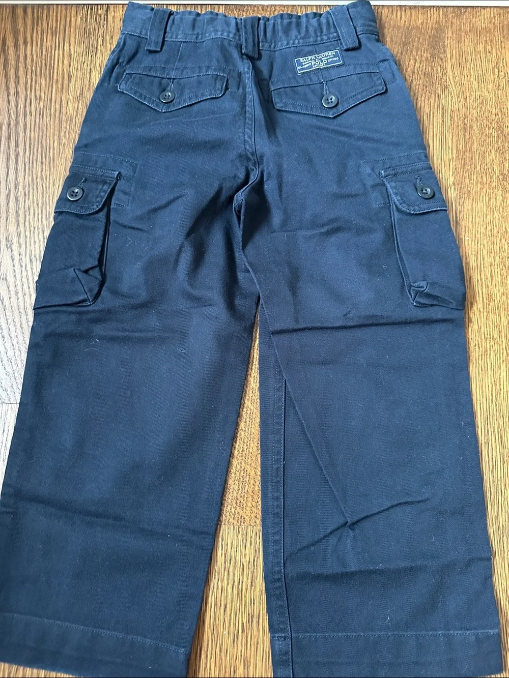 Ralph Lauren Boys Dark Blue Cargo Pants with Button-Flap Pockets